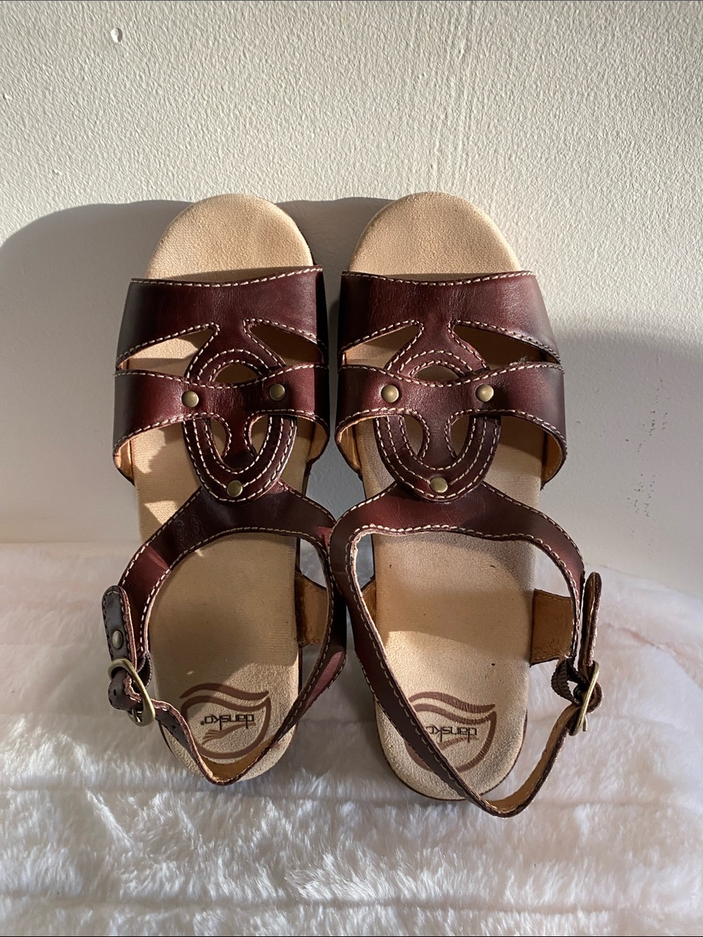 Dansko Sandals Leather Cushioned Platforms, Excellent Condition EU 41 / 9-9.5 US